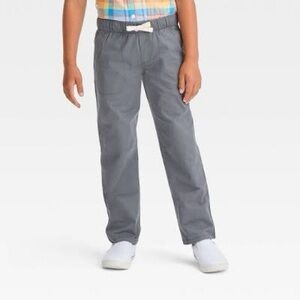Boys' Stretch Straight Fit Woven Pull-On Pants - Cat & Jack™ Gray 7